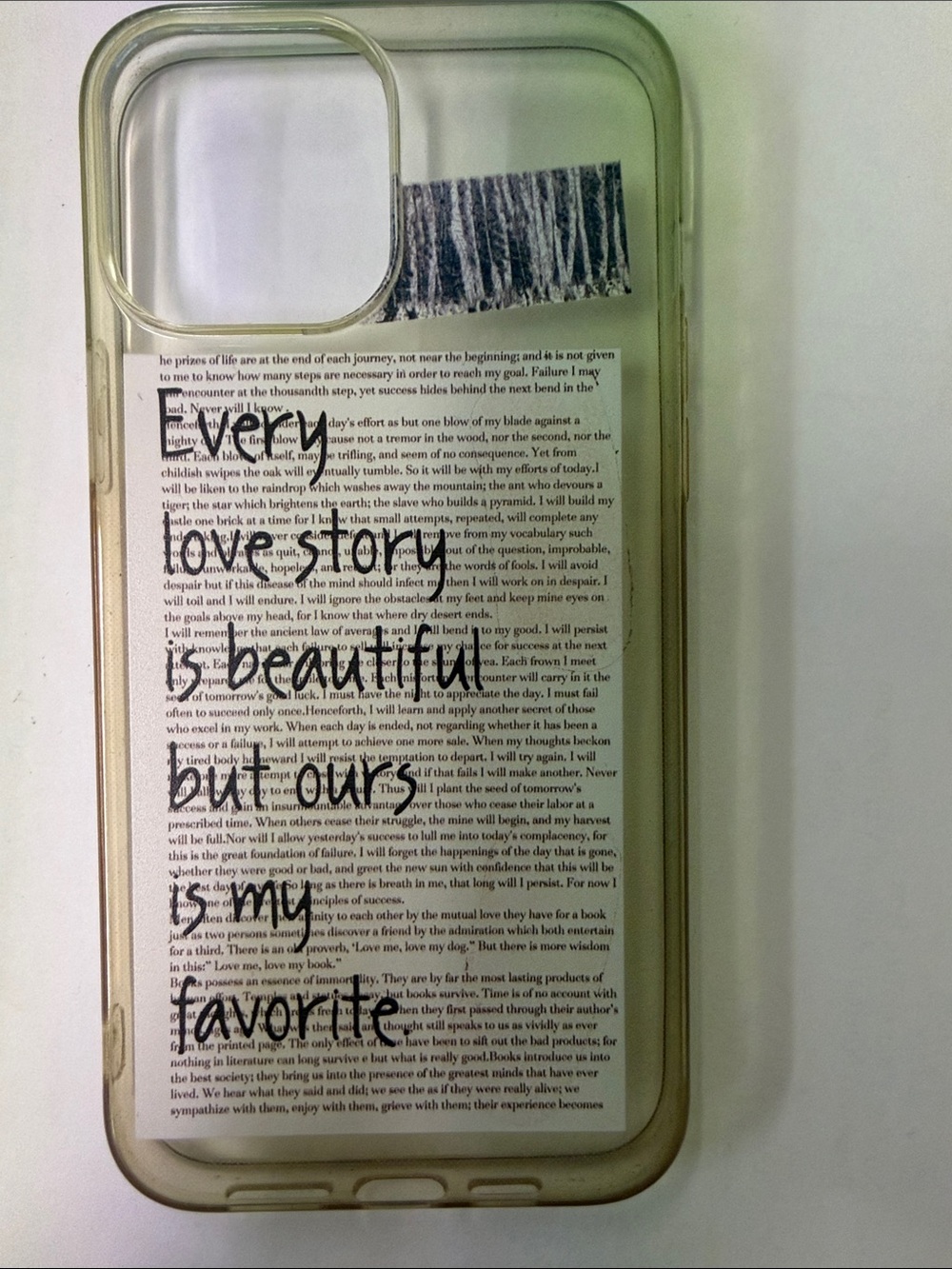 Clear Text Print iPhone Case with Black Script